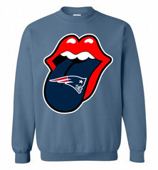 New England Patriots  x The Rolling Stones Logo Crewneck Sweatshirt - zezetee New England Patriots  x The Rolling Stones Logo Crewneck Sweatshirt - zezetee