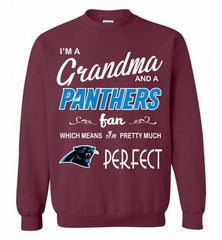 I'M A Grandma And A Carolina Panthers Fans I'm Pretty Much Perfect Crewneck Sweatshirt - zezetee I'M A Grandma And A Carolina Panthers Fans I'm Pretty Much Perfect Crewneck Sweatshirt - zezetee