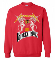 Metallica Chicago Blackhawks Logo Crewneck Sweatshirt - zezetee Metallica Chicago Blackhawks Logo Crewneck Sweatshirt - zezetee