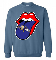 Baltimore Ravens  x The Rolling Stones Logo Crewneck Sweatshirt - zezetee Baltimore Ravens  x The Rolling Stones Logo Crewneck Sweatshirt - zezetee