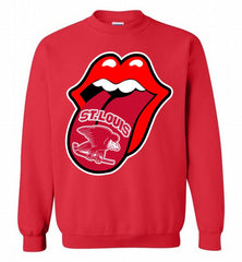 St Louis Eagles  x The Rolling Stones Logo Crewneck Sweatshirt - zezetee St Louis Eagles  x The Rolling Stones Logo Crewneck Sweatshirt - zezetee