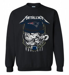 Metallica Skull Snake New England Patriots Crewneck Sweatshirt - zezetee Metallica Skull Snake New England Patriots Crewneck Sweatshirt - zezetee
