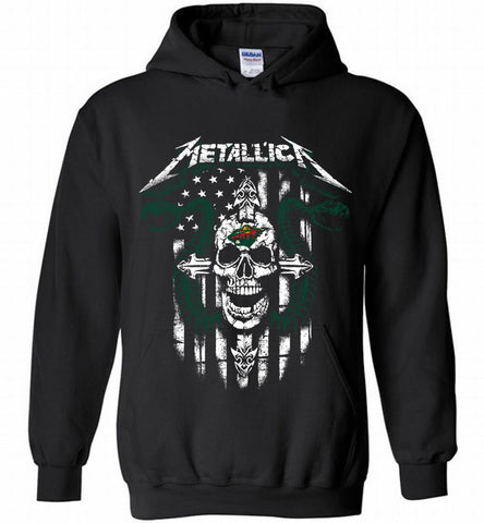 Metallica Snake Skull Minnesota Wild Logo Hoodie - zezetee Metallica Snake Skull Minnesota Wild Logo Hoodie - zezetee