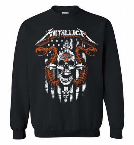 Metallica Snake Skull New York Knicks Logo Crewneck Sweatshirt - zezetee Metallica Snake Skull New York Knicks Logo Crewneck Sweatshirt - zezetee