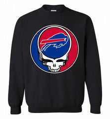 Buffalo Bills Grateful Dead Logo Band Crewneck Sweatshirt - zezetee Buffalo Bills Grateful Dead Logo Band Crewneck Sweatshirt - zezetee