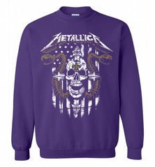 Metallica Snake Skull New Orleans Saints Logo Crewneck Sweatshirt - zezetee Metallica Snake Skull New Orleans Saints Logo Crewneck Sweatshirt - zezetee