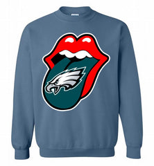 Philadelphia Eagles  x The Rolling Stones Logo Crewneck Sweatshirt - zezetee Philadelphia Eagles  x The Rolling Stones Logo Crewneck Sweatshirt - zezetee