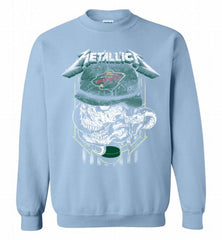 Metallica Skull Snake Minnesota Wild Crewneck Sweatshirt - zezetee Metallica Skull Snake Minnesota Wild Crewneck Sweatshirt - zezetee