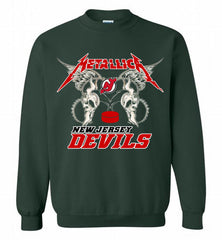 Metallica New Jersey Devils Logo Crewneck Sweatshirt - zezetee Metallica New Jersey Devils Logo Crewneck Sweatshirt - zezetee