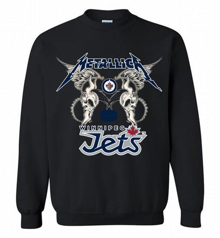 Metallica Winnipeg Jets Logo Crewneck Sweatshirt - zezetee Metallica Winnipeg Jets Logo Crewneck Sweatshirt - zezetee