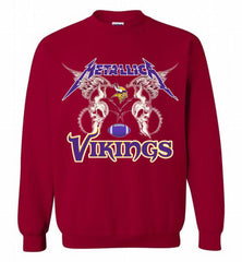 Metallica Minnesota Vikings Logo Crewneck Sweatshirt - zezetee Metallica Minnesota Vikings Logo Crewneck Sweatshirt - zezetee