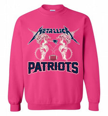 Metallica New England Patriots Logo Crewneck Sweatshirt - zezetee Metallica New England Patriots Logo Crewneck Sweatshirt - zezetee