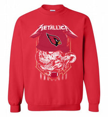 Metallica Skull Snake Arizona Cardinals Crewneck Sweatshirt - zezetee Metallica Skull Snake Arizona Cardinals Crewneck Sweatshirt - zezetee