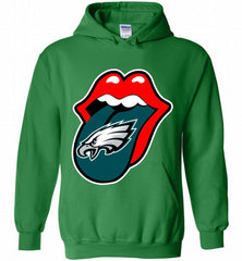 Philadelphia Eagles  x The Rolling Stones Logo Hoodie - zezetee Philadelphia Eagles  x The Rolling Stones Logo Hoodie - zezetee