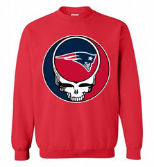 New England Patriots Grateful Dead Logo Band Crewneck Sweatshirt - zezetee New England Patriots Grateful Dead Logo Band Crewneck Sweatshirt - zezetee