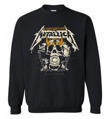 Metallica We Don't Give A Shit Chicago Blackhawks Crewneck Sweatshirt - zezetee Metallica We Don't Give A Shit Chicago Blackhawks Crewneck Sweatshirt - zezetee