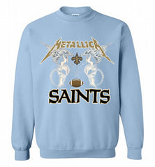 Metallica New Orleans Saints Logo Crewneck Sweatshirt - zezetee Metallica New Orleans Saints Logo Crewneck Sweatshirt - zezetee