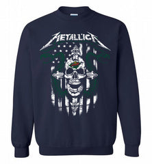 Metallica Snake Skull Minnesota Wild Logo Crewneck Sweatshirt - zezetee Metallica Snake Skull Minnesota Wild Logo Crewneck Sweatshirt - zezetee