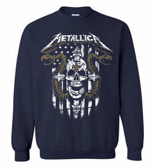 Metallica Snake Skull New Orleans Saints Logo Crewneck Sweatshirt - zezetee Metallica Snake Skull New Orleans Saints Logo Crewneck Sweatshirt - zezetee