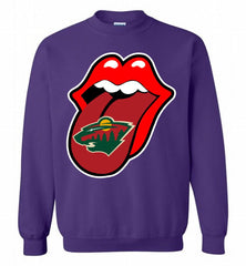 Minnesota Wild x The Rolling Stones Logo Crewneck Sweatshirt - zezetee Minnesota Wild x The Rolling Stones Logo Crewneck Sweatshirt - zezetee