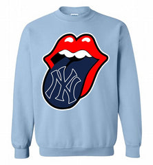 New York Yankees  x The Rolling Stones Logo Crewneck Sweatshirt - zezetee New York Yankees  x The Rolling Stones Logo Crewneck Sweatshirt - zezetee