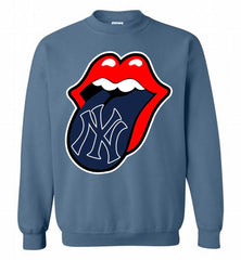 New York Yankees  x The Rolling Stones Logo Crewneck Sweatshirt - zezetee New York Yankees  x The Rolling Stones Logo Crewneck Sweatshirt - zezetee