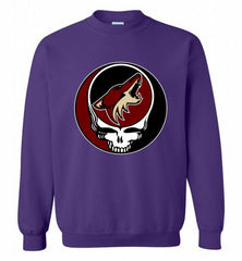 NHL TEAM ARIZONA COYOTES X GRATEFUL DEAD LOGO BAND Crewneck Sweatshirt - zezetee NHL TEAM ARIZONA COYOTES X GRATEFUL DEAD LOGO BAND Crewneck Sweatshirt - zezetee