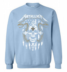 Metallica Snake Skull New Orleans Saints Logo Crewneck Sweatshirt - zezetee Metallica Snake Skull New Orleans Saints Logo Crewneck Sweatshirt - zezetee