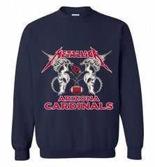 Metallica Arizona Cardinals Logo Crewneck Sweatshirt - zezetee Metallica Arizona Cardinals Logo Crewneck Sweatshirt - zezetee