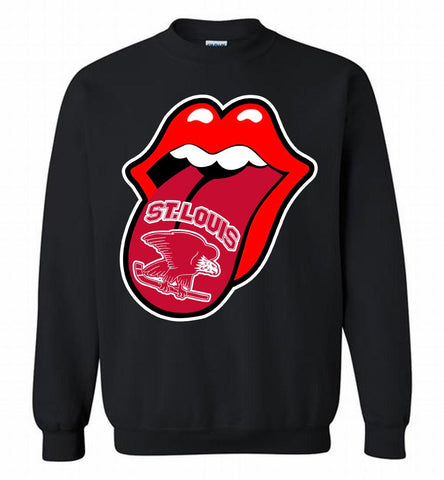 St Louis Eagles  x The Rolling Stones Logo Crewneck Sweatshirt - zezetee St Louis Eagles  x The Rolling Stones Logo Crewneck Sweatshirt - zezetee