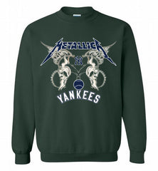 Metallica New York Yankees Logo Crewneck Sweatshirt - zezetee Metallica New York Yankees Logo Crewneck Sweatshirt - zezetee