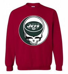 New York Jets Grateful Dead Logo Band Crewneck Sweatshirt - zezetee New York Jets Grateful Dead Logo Band Crewneck Sweatshirt - zezetee
