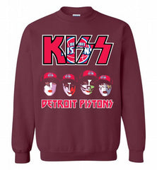 Kiss Detroit Pistons Logo Crewneck Sweatshirt - zezetee Kiss Detroit Pistons Logo Crewneck Sweatshirt - zezetee