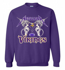 Metallica Minnesota Vikings Logo Crewneck Sweatshirt - zezetee Metallica Minnesota Vikings Logo Crewneck Sweatshirt - zezetee
