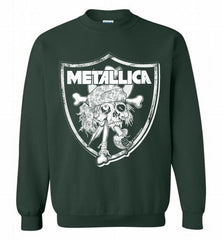 Oakland Raiders Metallica Mashup Crewneck Sweatshirt - zezetee Oakland Raiders Metallica Mashup Crewneck Sweatshirt - zezetee