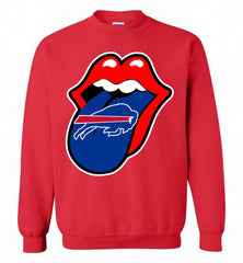 Buffalo Bills x The Rolling Stones Logo Crewneck Sweatshirt - zezetee Buffalo Bills x The Rolling Stones Logo Crewneck Sweatshirt - zezetee