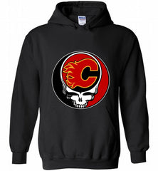 NHL TEAM CALGARY FLAMES X GRATEFUL DEAD LOGO BAND Hoodie - zezetee NHL TEAM CALGARY FLAMES X GRATEFUL DEAD LOGO BAND Hoodie - zezetee