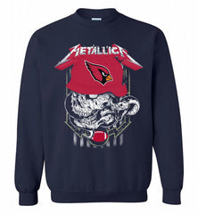 Metallica Skull Snake Arizona Cardinals Crewneck Sweatshirt - zezetee Metallica Skull Snake Arizona Cardinals Crewneck Sweatshirt - zezetee