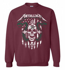 Metallica Snake Skull Dallas Stars Logo Crewneck Sweatshirt - zezetee Metallica Snake Skull Dallas Stars Logo Crewneck Sweatshirt - zezetee