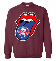 Philadelphia Phillies  x The Rolling Stones Logo Crewneck Sweatshirt - zezetee Philadelphia Phillies  x The Rolling Stones Logo Crewneck Sweatshirt - zezetee