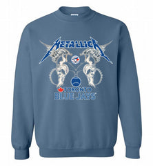 Metallica Toronto Blue Jays Logo Crewneck Sweatshirt - zezetee Metallica Toronto Blue Jays Logo Crewneck Sweatshirt - zezetee