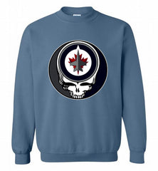 NHL TEAM WINNIPEG JETS X GRATEFUL DEAD LOGO BAND Crewneck Sweatshirt - zezetee NHL TEAM WINNIPEG JETS X GRATEFUL DEAD LOGO BAND Crewneck Sweatshirt - zezetee