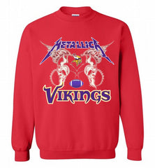 Metallica Minnesota Vikings Logo Crewneck Sweatshirt - zezetee Metallica Minnesota Vikings Logo Crewneck Sweatshirt - zezetee