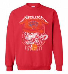 Metallica Skull Snake New York Knicks Crewneck Sweatshirt - zezetee Metallica Skull Snake New York Knicks Crewneck Sweatshirt - zezetee