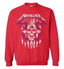 Metallica Snake Skull Baltimore Ravens Logo Crewneck Sweatshirt - zezetee Metallica Snake Skull Baltimore Ravens Logo Crewneck Sweatshirt - zezetee