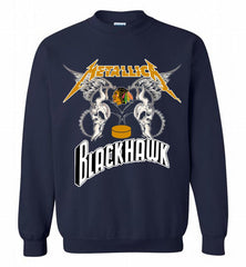 Metallica Chicago Blackhawks Logo Crewneck Sweatshirt - zezetee Metallica Chicago Blackhawks Logo Crewneck Sweatshirt - zezetee