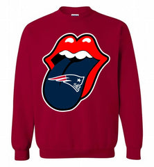New England Patriots  x The Rolling Stones Logo Crewneck Sweatshirt - zezetee New England Patriots  x The Rolling Stones Logo Crewneck Sweatshirt - zezetee