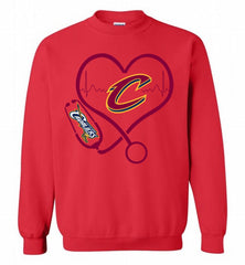 Nurse Heartbeat Love Cleveland Cavaliers Crewneck Sweatshirt - zezetee Nurse Heartbeat Love Cleveland Cavaliers Crewneck Sweatshirt - zezetee