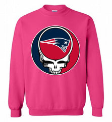 New England Patriots Grateful Dead Logo Band Crewneck Sweatshirt - zezetee New England Patriots Grateful Dead Logo Band Crewneck Sweatshirt - zezetee