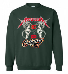 Metallica Calgary Flames Logo Crewneck Sweatshirt - zezetee Metallica Calgary Flames Logo Crewneck Sweatshirt - zezetee